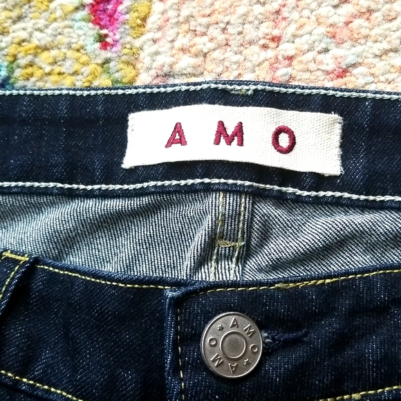 AMO No BOW Denim Crop Ankle Back Zipper SOFT RAW Denim 5 Pocket Zip Jeans 29 NWT - Picture 7 of 16